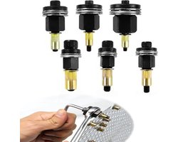 Complete Set van 7 Pneumatische Popnagels voor Handmatige Rivetkop, Geschikt voor M3 tot M10, Inclusief Rivetmoeren en Adapter