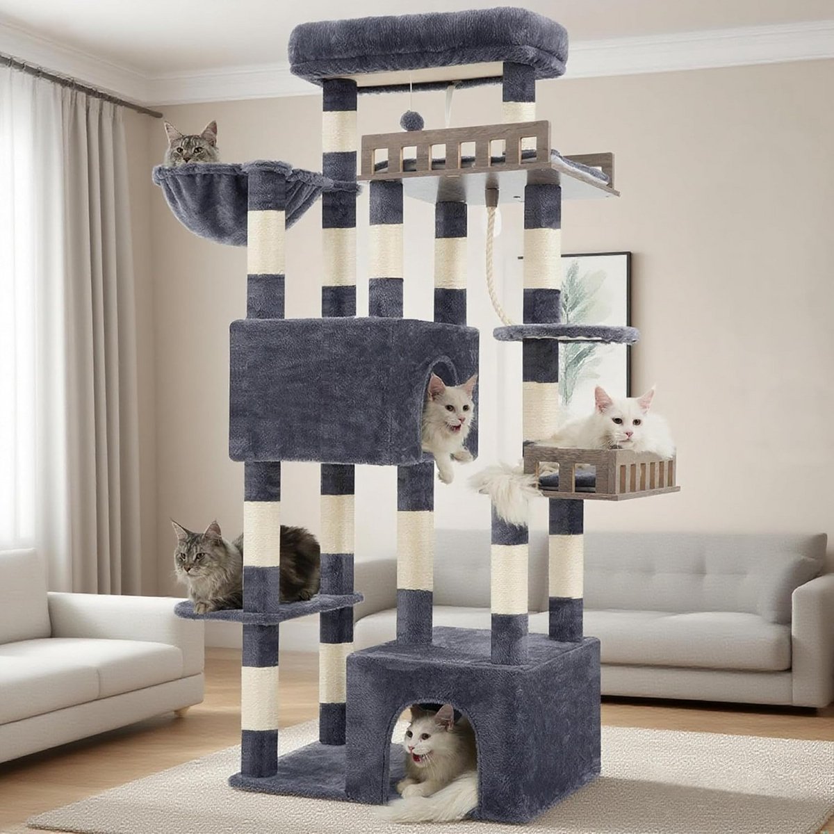 Krabpaal voor Grote Katten - Krabton - Kattenhuis - Multifunctioneel
