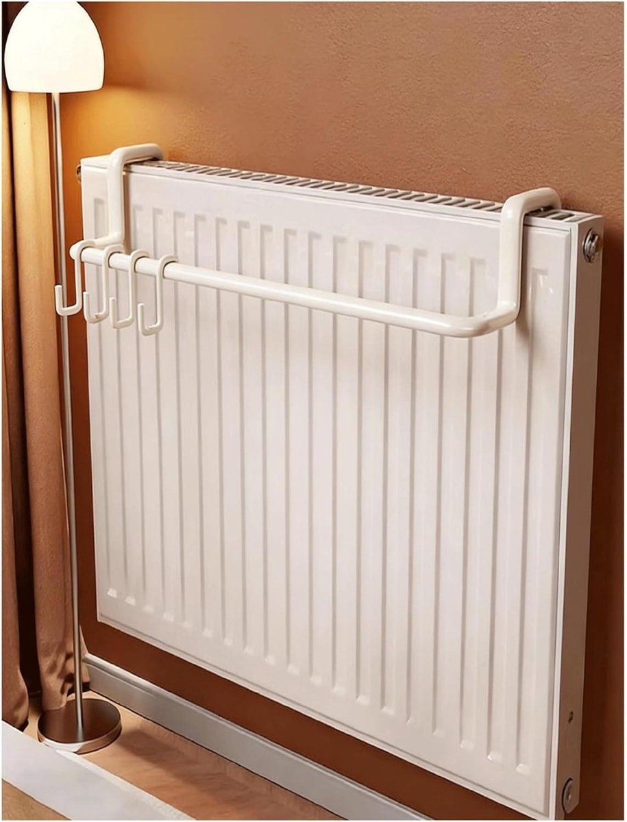 Radiator Droogrek - Wasknijperrek - Kleding Drogen - Met Haken - 50cm - Wit