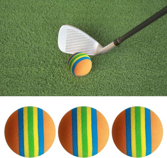 Golf Foam Ballen - Oefenballen - Indoor Oefenen - Lichtgewicht Slijtvast - 50 Stuks - Gestreepte Kleuren van GOLF — afbeelding 3