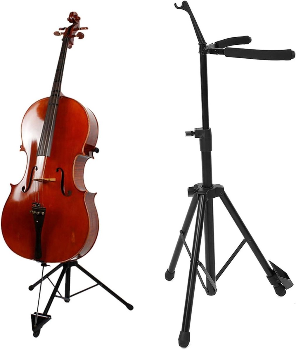 Cellostandaard - Strijkstokhouder - Muziek Instrument - Opvouwbaar Ontwerp - 145 cm - Zwart