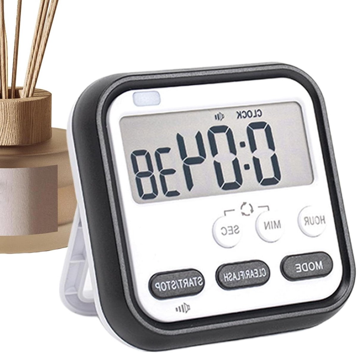 Visuele Timer - Digitale Aftelklok - Studie en Koken - Stille Werking - 8x3x3 cm - Zwart
