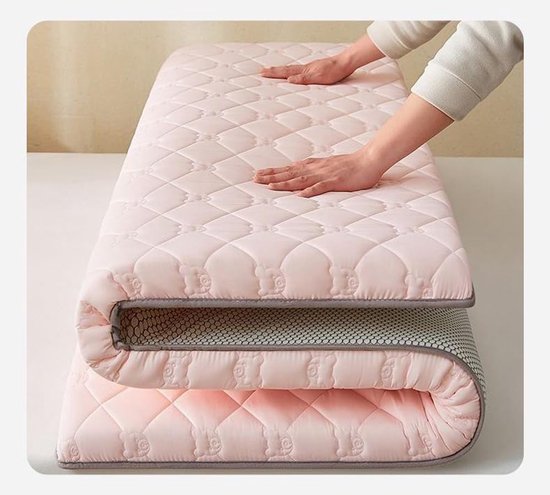Japanse Futonmatras - Opvouwbaar Slaapkussen - Comfortabel Slapen - Draagbaar en Lichtgewicht - 80 x 180 cm - Lichtgrijs — afbeelding 4
