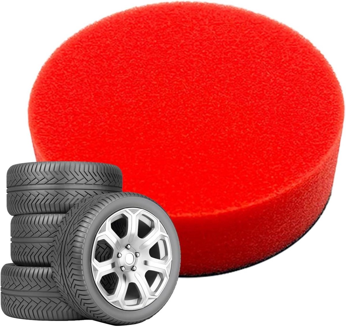 Autowasspons Set - Polijstpads - Auto Reinigen - Krasvrije Afwerking - 78 cm - Oranje-Rood