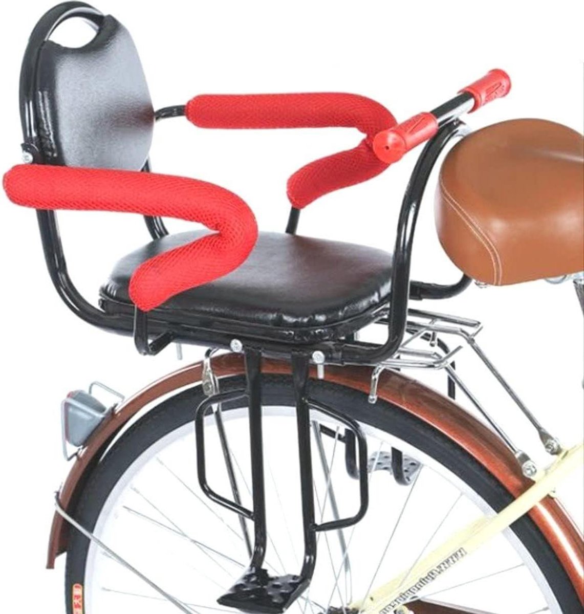 Fietsstoel Kinderen - Accessoire Set - Veilig Fietsen - Met Rugleuning - 2-8 Jaar - Zwart