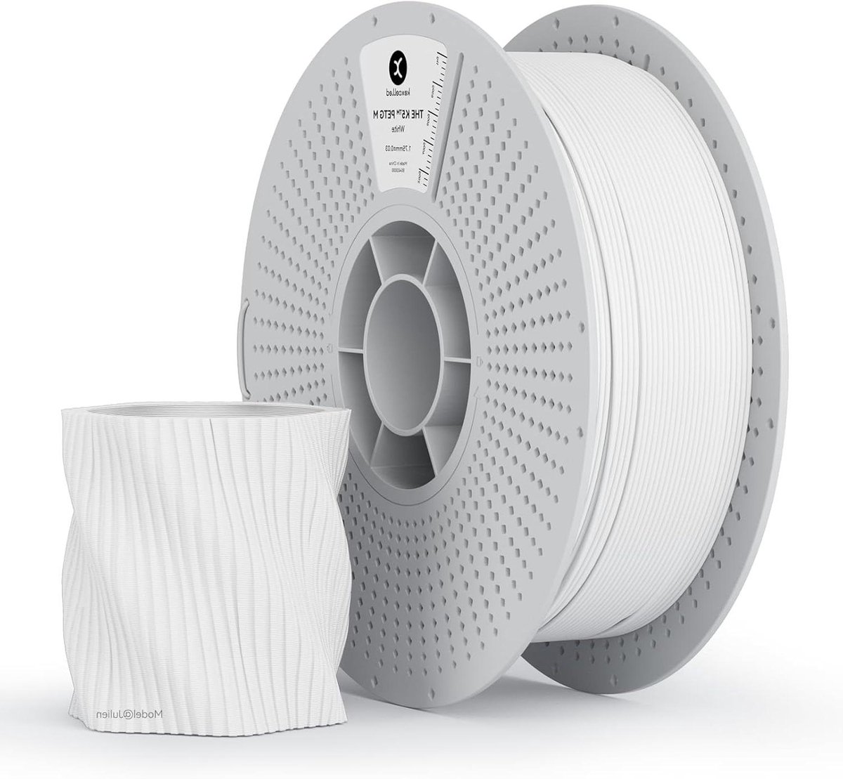 3D Print Filament - PETG Materiaal - Esthetisch Printen - Zachte Matte Afwerking - 1 kg 175 mm - Wit