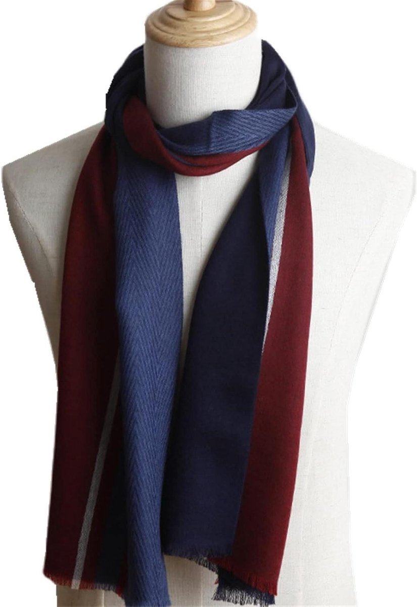 Men's Soft Scarf Men Scarf Color Matching Two-Color Double-layer Men's Scarf for
