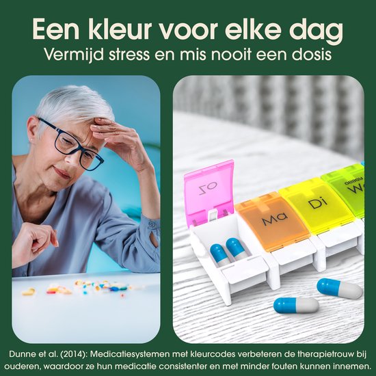 GEASY Pillendoos 7 dagen - Pillendoos met handig kliksysteem - Medicijndoos met Grote vakken - Pillndoos 7 dagen met sterke vergrendeling - Nederlandstalige Pillendoos - Medicijndoosje 7 dagen – Pillendoosje