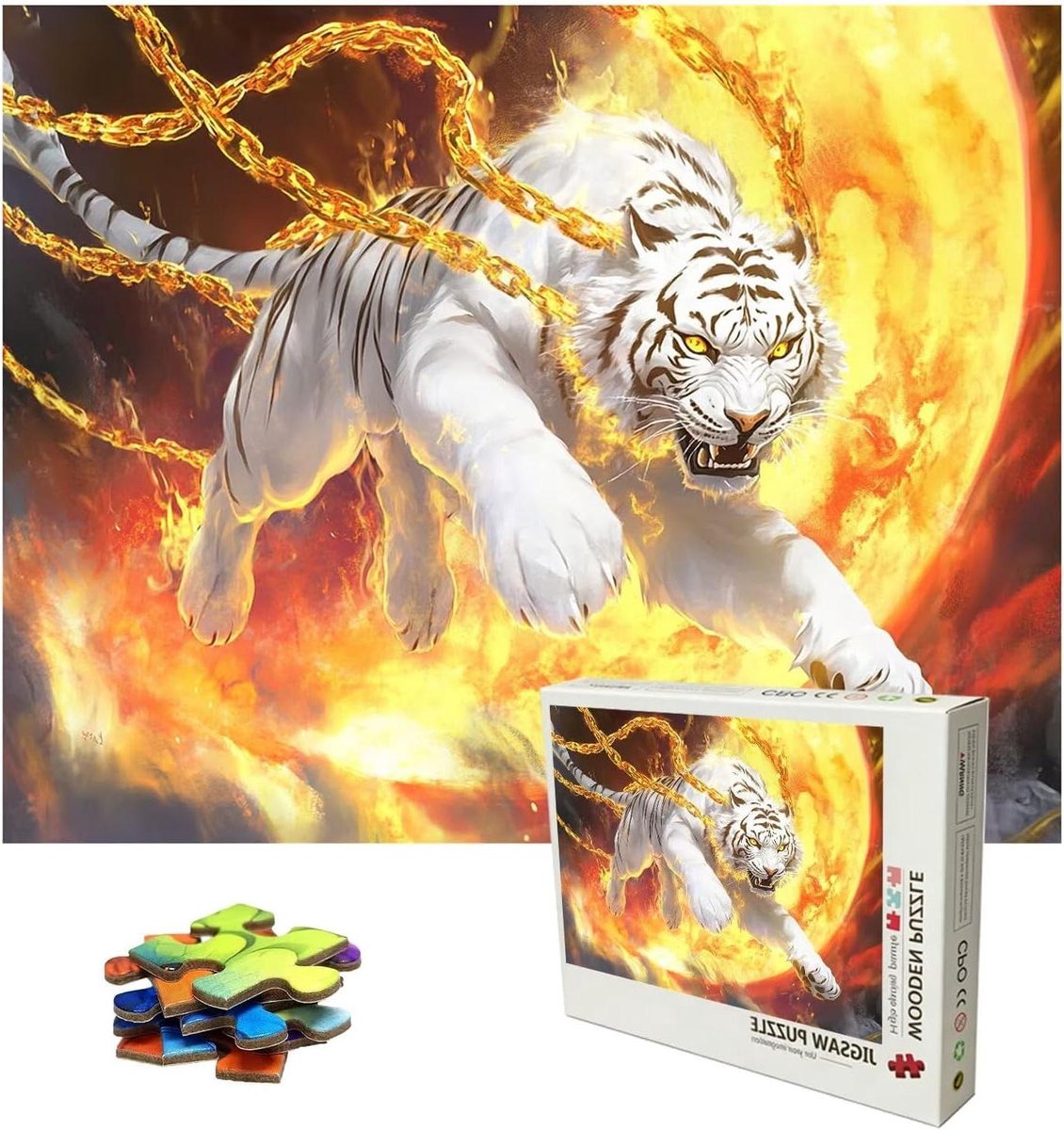 Puzzel 4000 stukjes - Volwassen legpuzzel - Ontspanning thuis - Lindehouten puzzel - 1415 x 875 cm - Zonsondergang