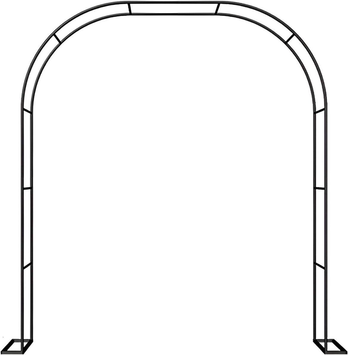 Metalen Rozenboog - Tuin Arch - Klimplanten Ondersteunen - Roestwerende Coating - 240 cm Hoog - Zwart