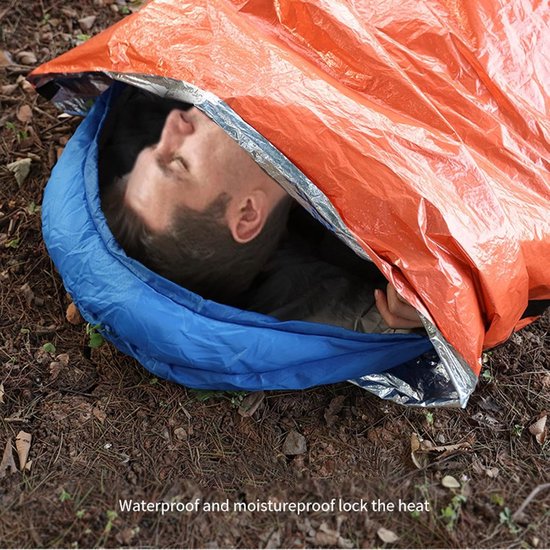 Thermo Slaapzak - Bivakzak Overlevingszak - Outdoor Bescherming - Lichtgewicht Waterdicht - 200 x 90 cm - Oranje van Thermo期开奖 — afbeelding 4
