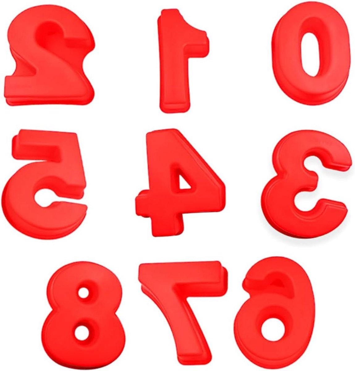 Cijfer Taartvormen - Bakvormen Set - Feesttaarten Maken - 9 Delige Set - 25 cm - Grijs