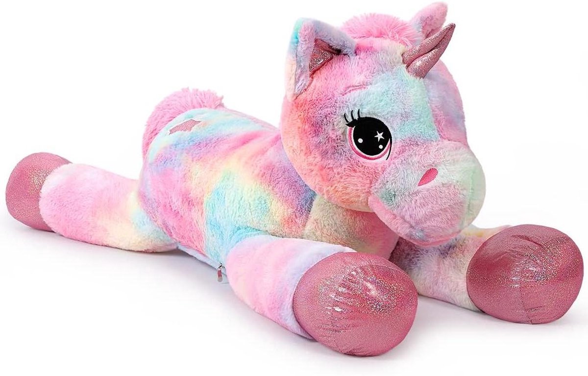Pluche Eenhoorn - Knuffel Dieren - Zacht Spelen - Enorm Formaat - 110 cm - Roze