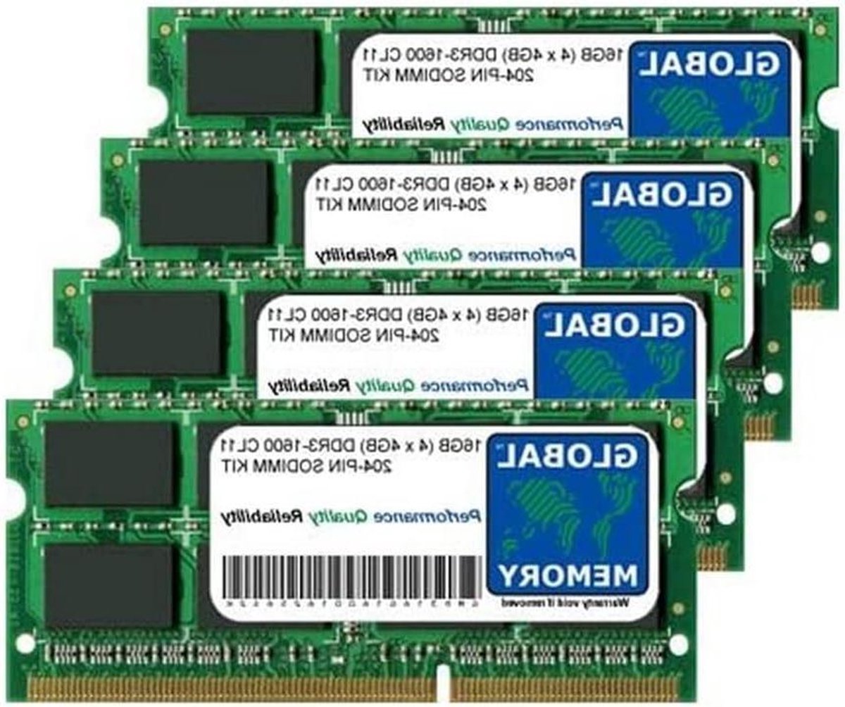 Geheugen RAM Kit - Werkgeheugen Geheugenmodule - Computer Upgrade - DDR3 SODIMM - 16GB (4x4GB) - Niet van toepassing
