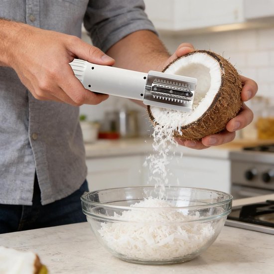 Elektrische Rasp - Keukenapparaat Groenterasp - Snel Ingrediënten Bereiden - Draagbaar Anti-spat Ontwerp - 24.5 cm Lengte - Romig — afbeelding 2