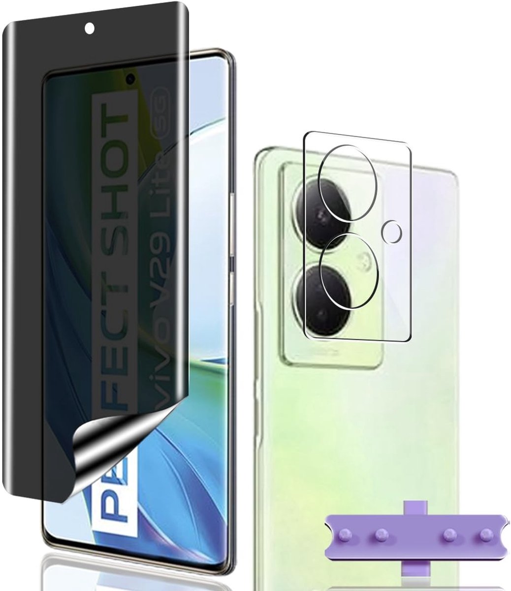 Dailygoody - Inkijkbescherming - Schermfolie - Eenvoudige montage - TPU - Camerabescherming - Anti-spy - Geschikt voor V29 Lite - 1 stuk