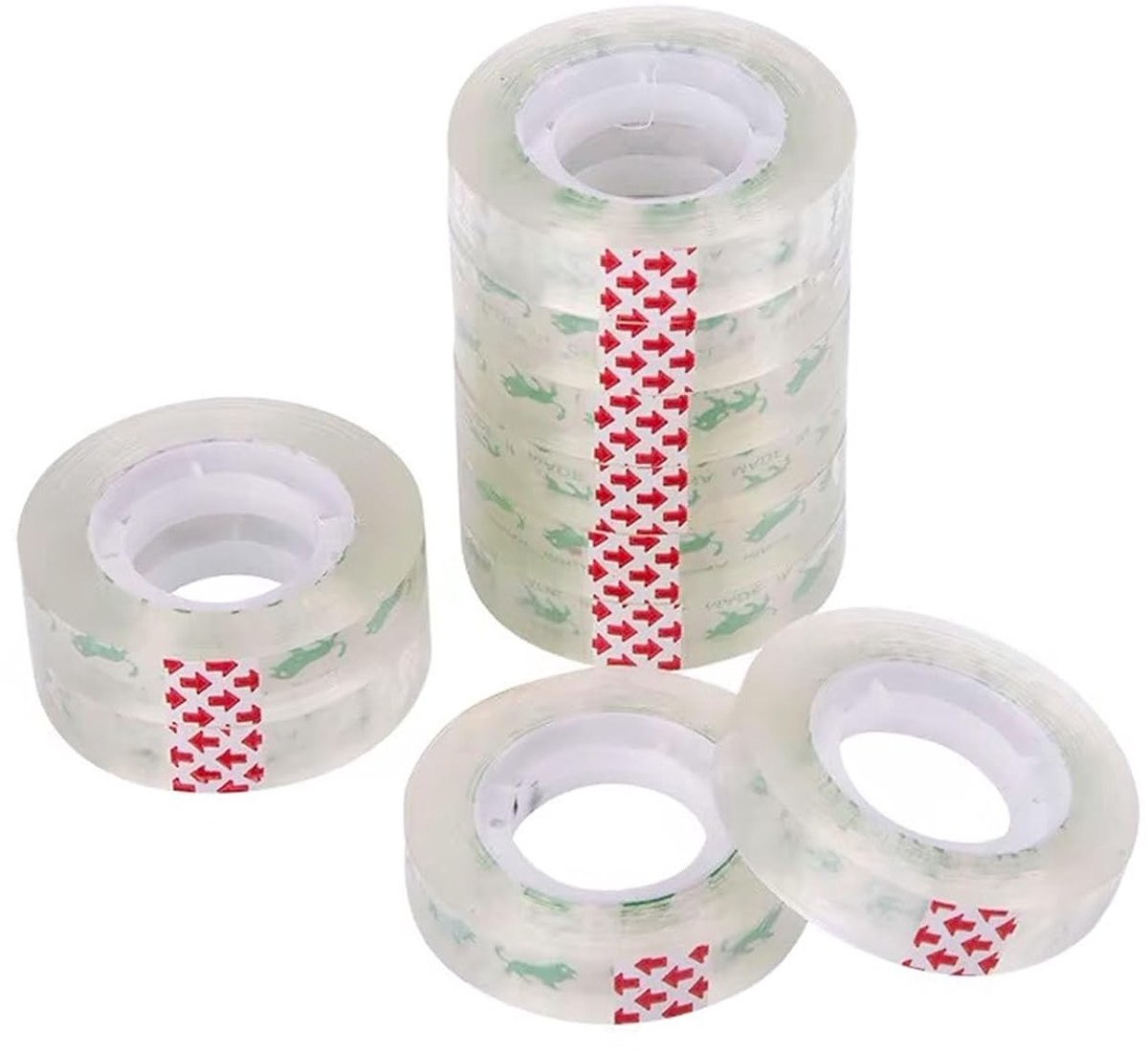 Multifunctioneel transparant plakband, 8 rollen van 18 mm x 26 m, ideaal voor knutselen, verpakking en kantoorgebruik