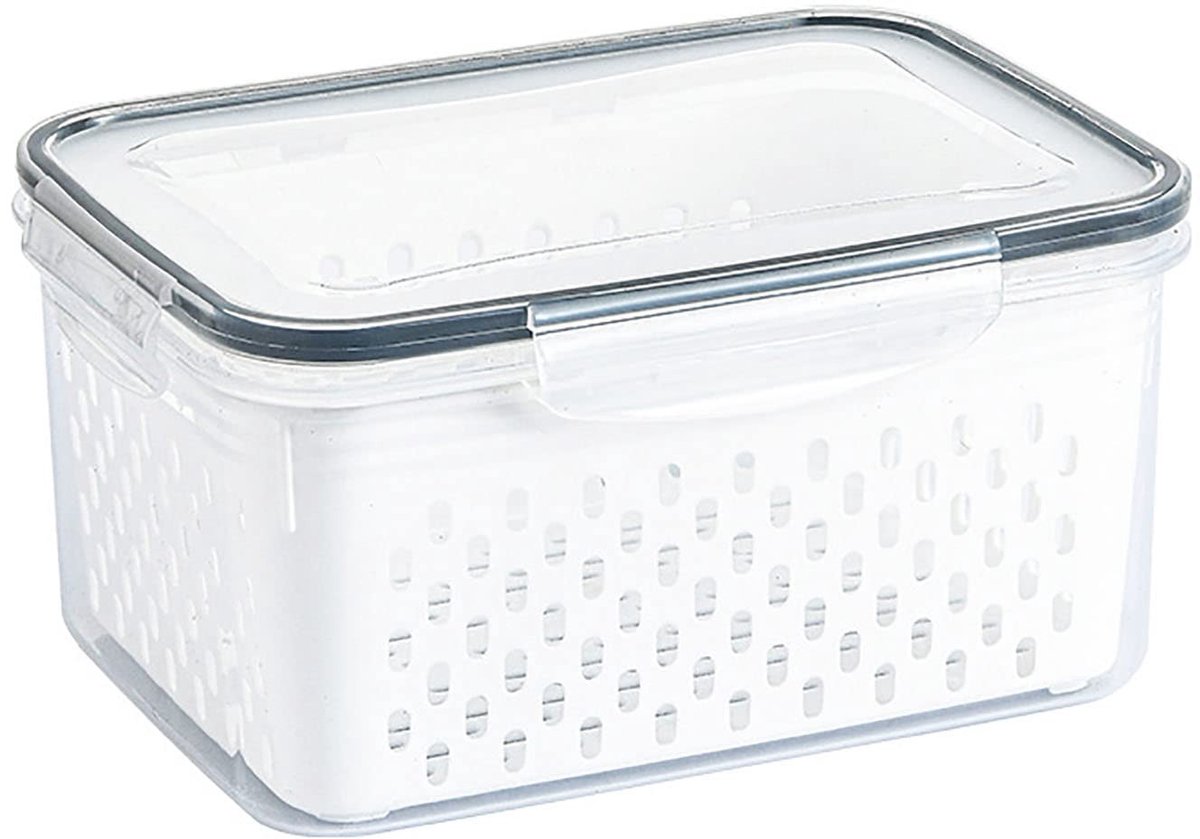 Dailygoods - Transparante Afvoeropslagmand voor Fruit en Groente (850ml)