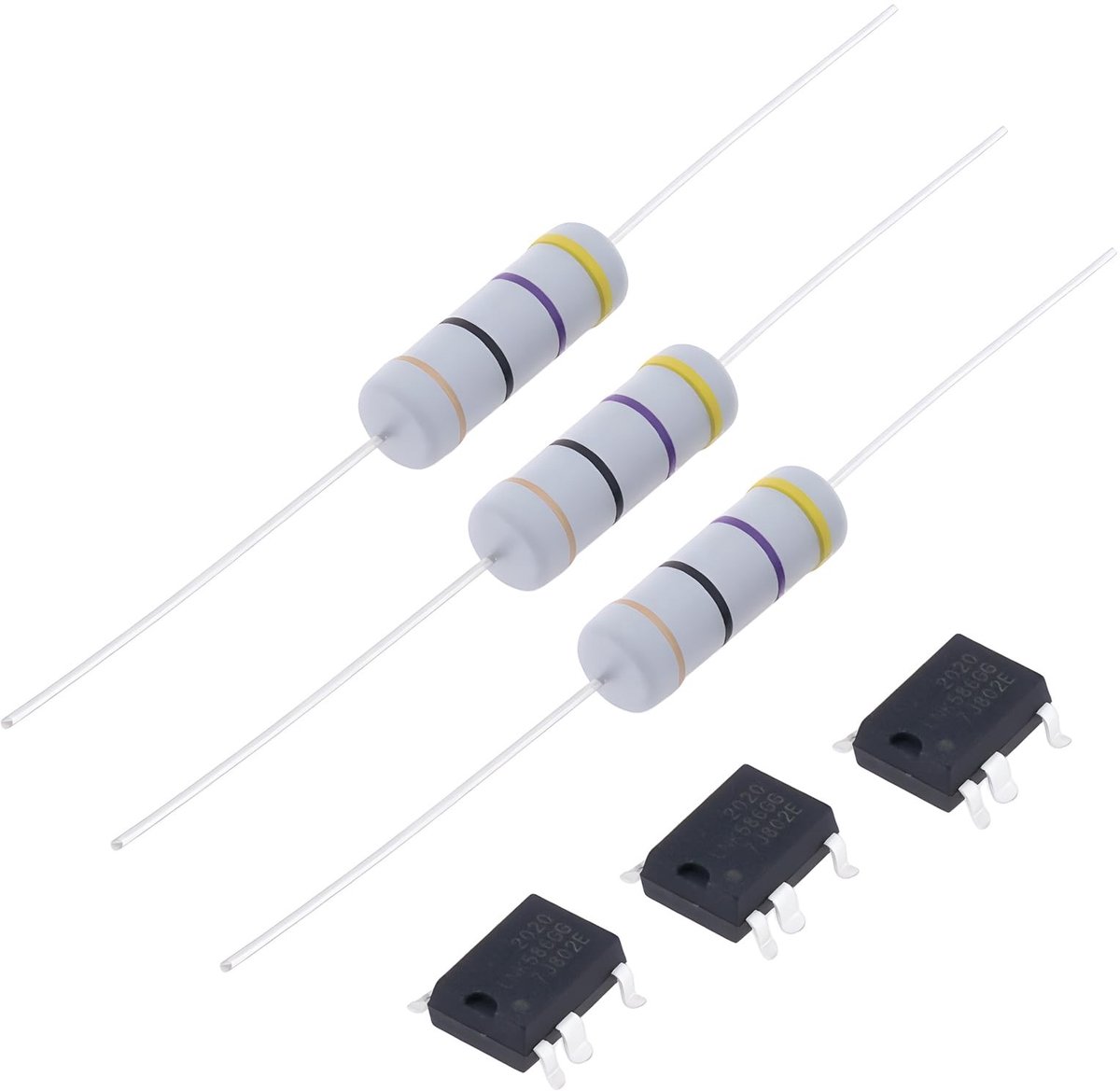 Dailygoods - 6 Stuks Power Chip Weerstand 47Ohm 3W voor Voedingstoepassingen