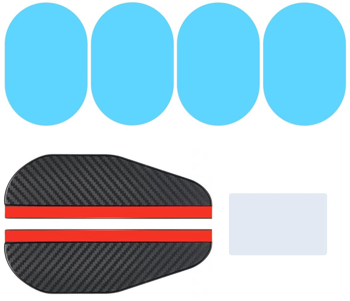 Dailygoods - Regenbescherming voor Auto Achteruitkijkspiegels, Set met 4 Beschermfolies