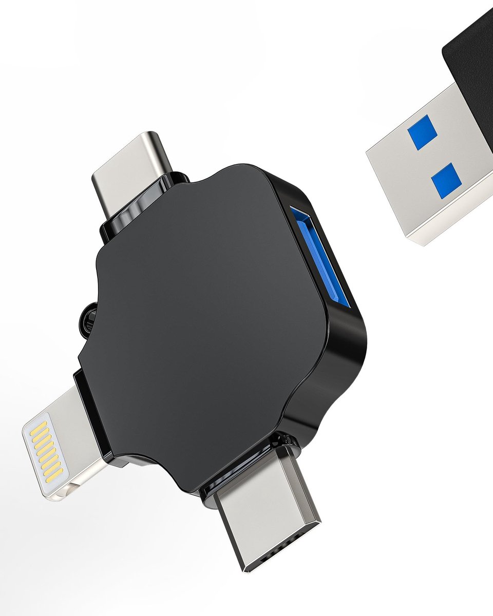 Dailygoods - 3-in-1 OTG Adapter voor USB-C, Lightning en Micro USB