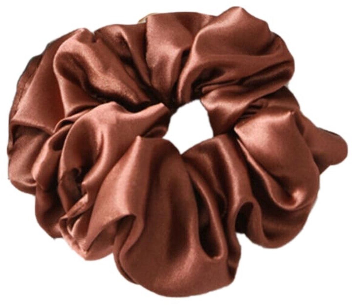 Dailygoods - 6 Stuks Effen Haarelastiekjes voor Dames - Roodbruin