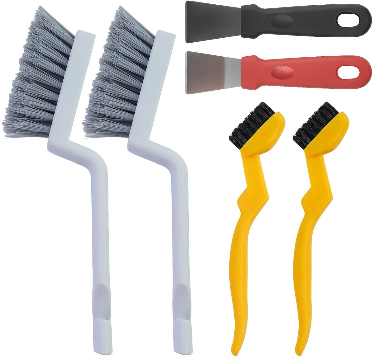 Dailygoods - Spleetreinigingsborstels Set van 6 met Harde Borstels