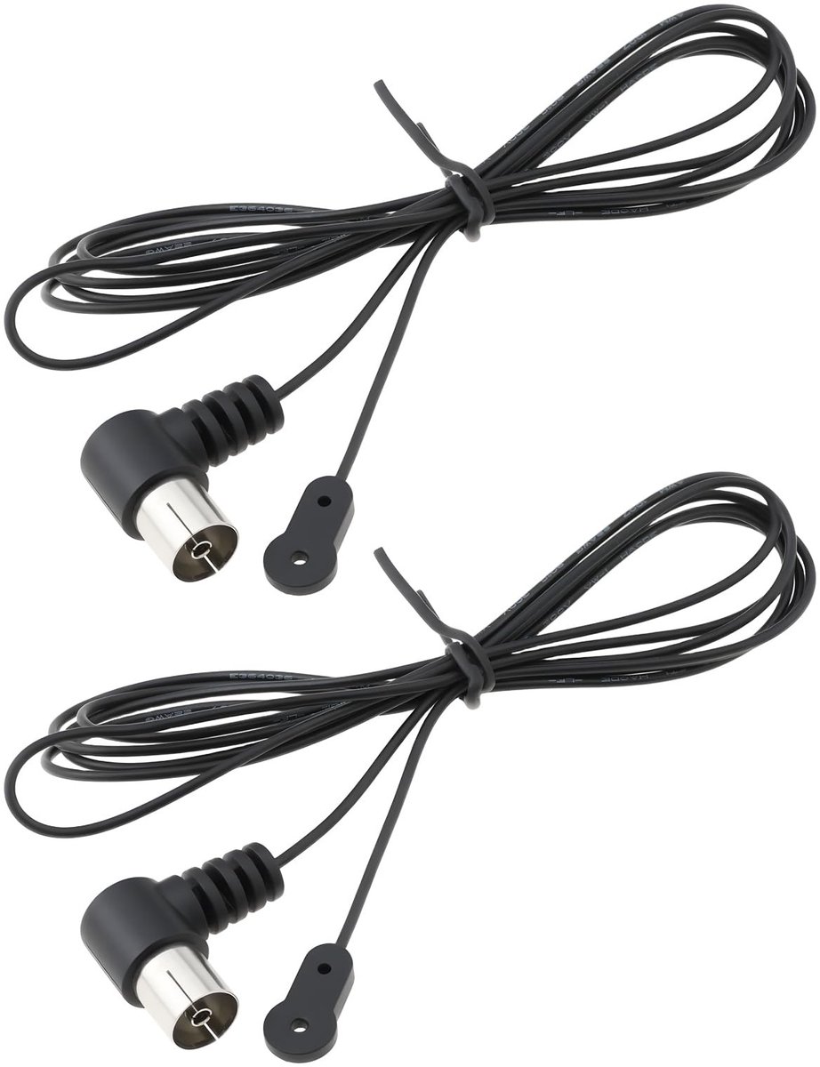 Dailygoods - 2 Stuks FM Radio Antenne Coaxiale Kabel voor Stereo Ontvanger