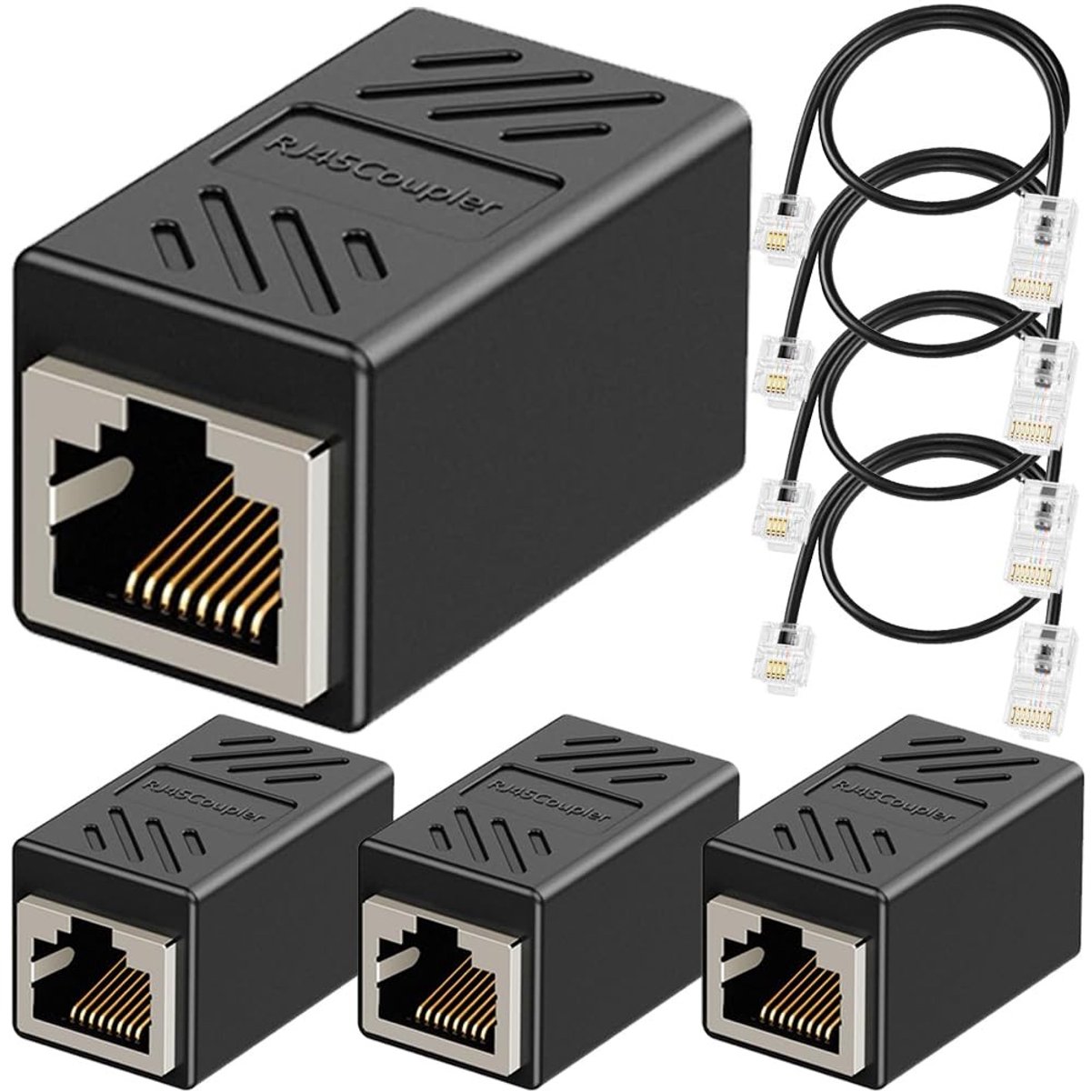 Dailygoods - RJ11 naar RJ45 Ethernet Adapter Connector (4 Stuks)