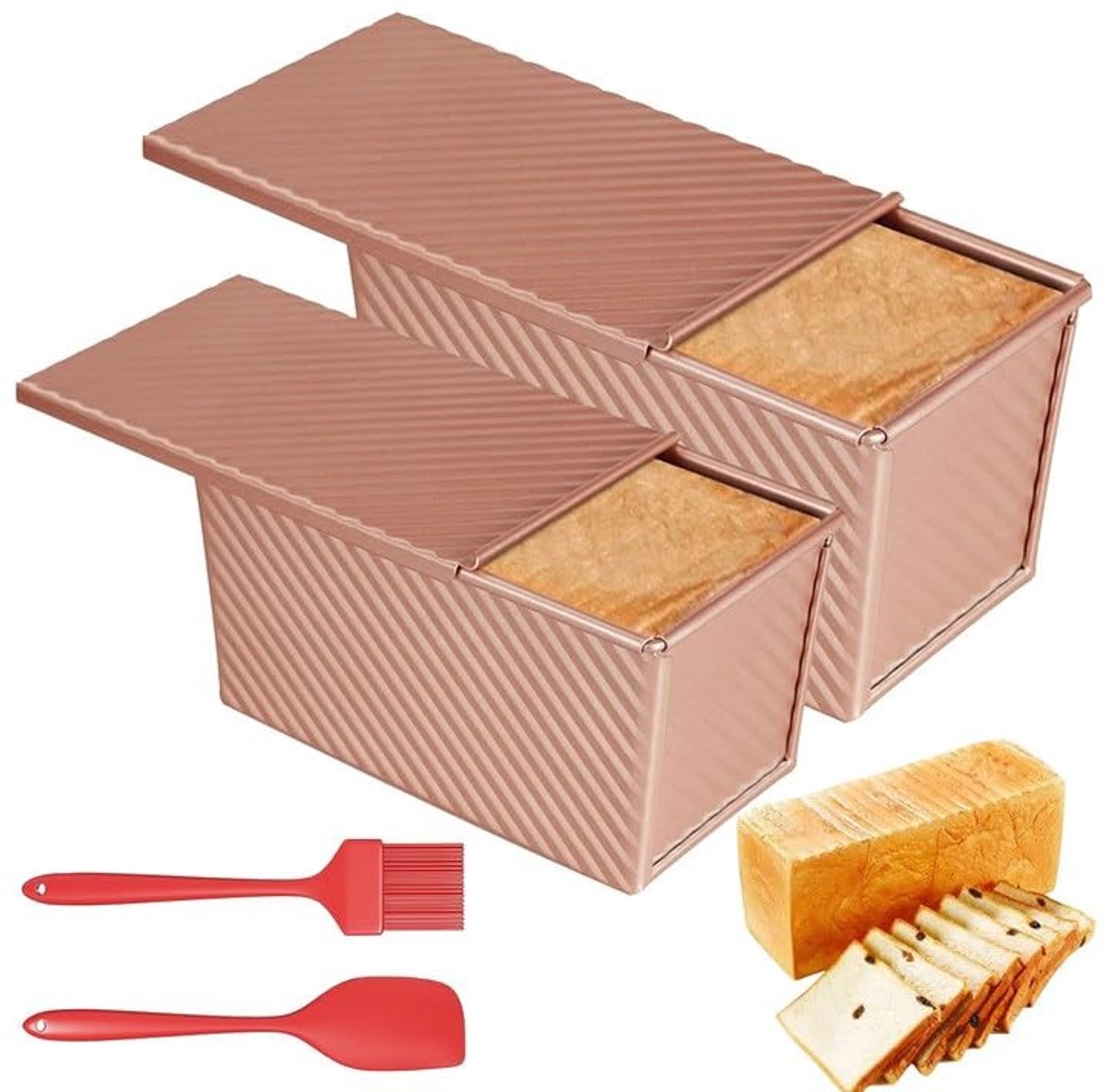 Dailygoods - Set van 2 Broodvormen met Deksel voor Bakken
