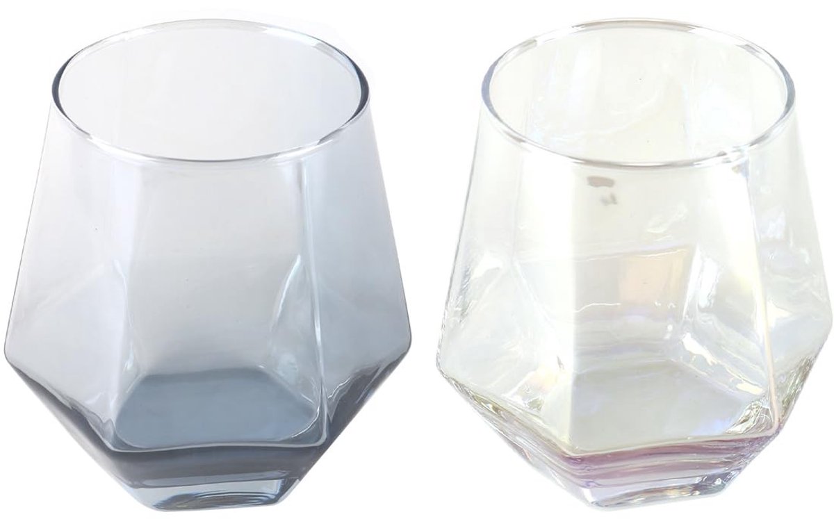 Dailygoods - Regenboogkleurige glazen geschenkset