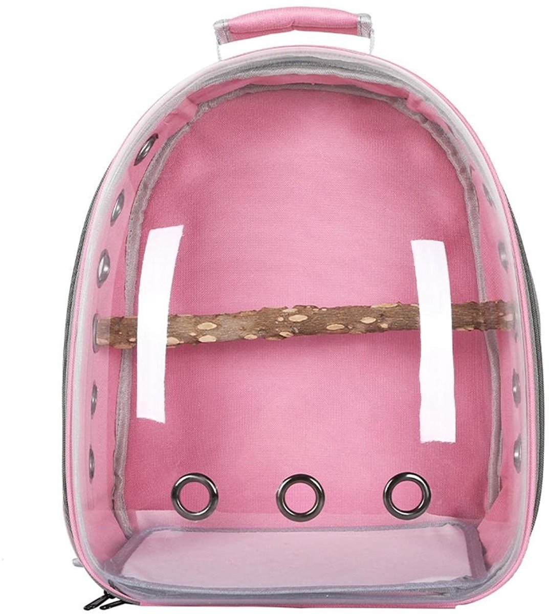 Dailygoods - Dailygoody - Transparante Rugzak - Papegaai Transportkooi - Lichtgewicht en ademend - Roze - Vogel Reistas - Geschikt voor reizen en dagelijks gebruik