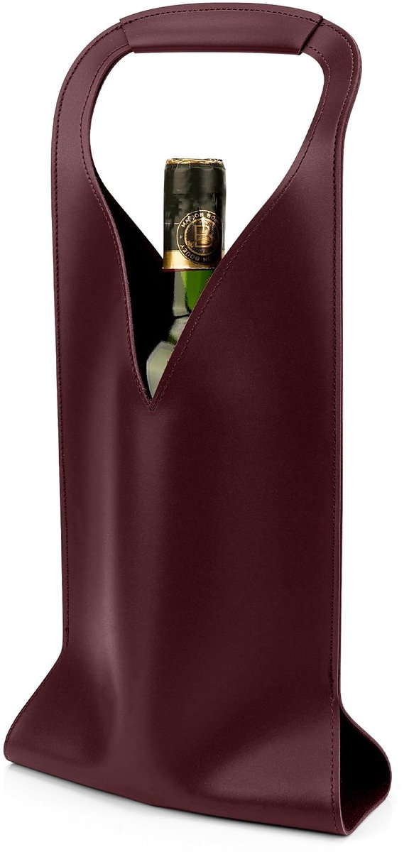 Dailygoods - Luxe Veganistische Lederen Wijnfleszak Rood 750ml