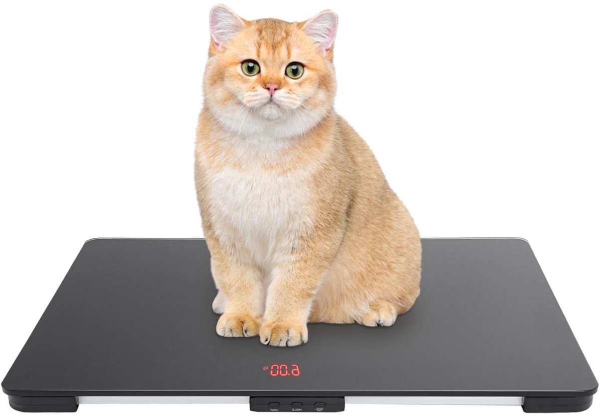 Huisdier Weegschaal - Dieren Weegschaal - Gezondheid Monitoren - Hoge Precisie - Tot 100 kg - Zwart