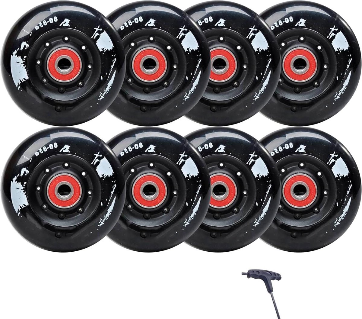 Schaats Wielen - Vervangende Wielen - Buiten Skaten - Hoge Dichtheid Materiaal - 80mm - Zwart