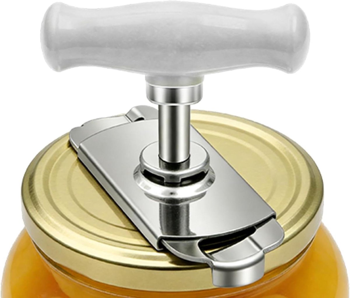 Potopener Keukengadget - Deksel Gripper - Moeiteloos Openen - Antislip Handvat - 10.3 cm - Wit