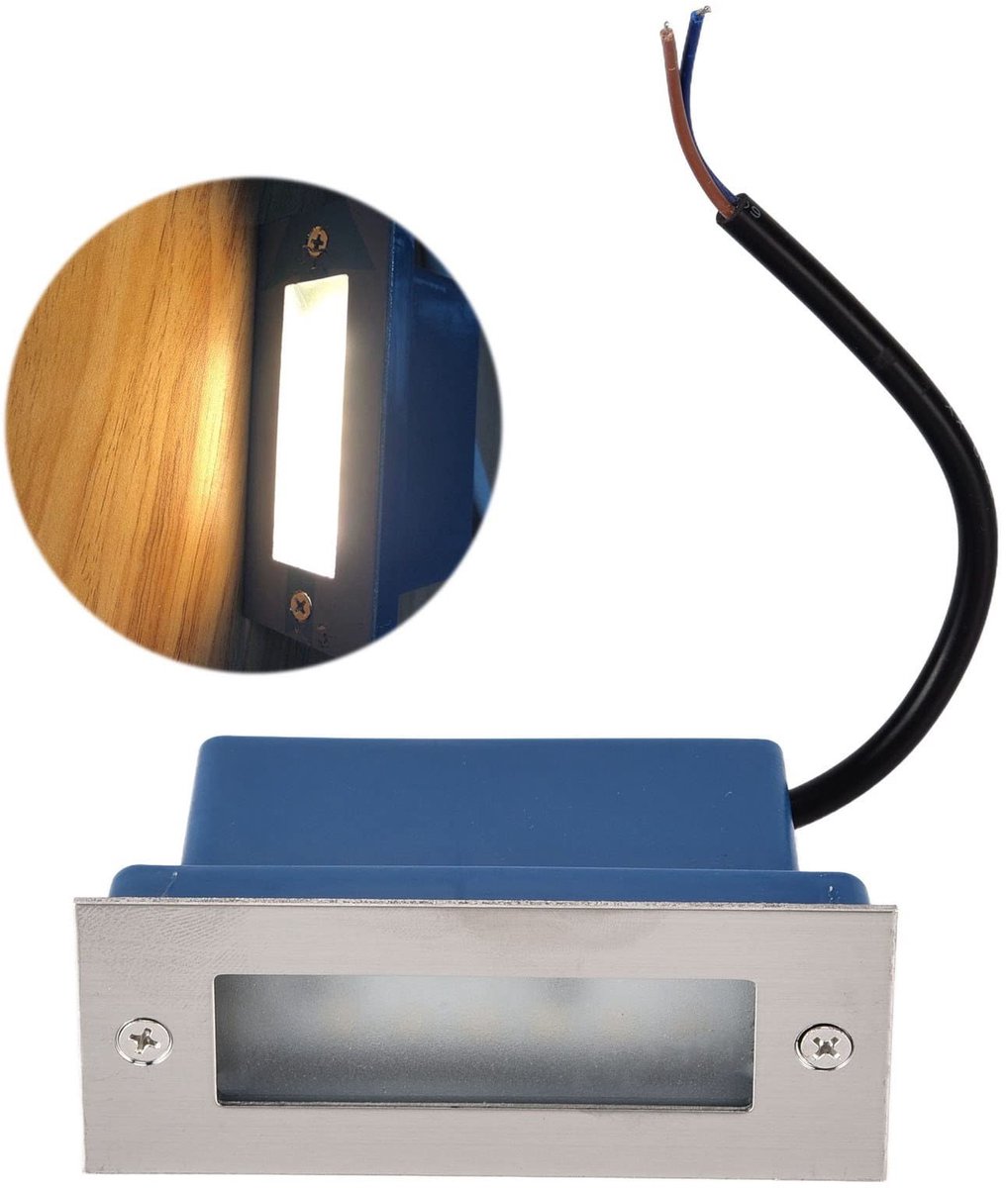 Dailygoods - Dailygoody - LED Roestvrijstalen Rechthoekige Treden - Hoge Hittebestendigheid - IP55 Waterdicht - Ideaal voor Hekken en Balkons - Binnen en Buit