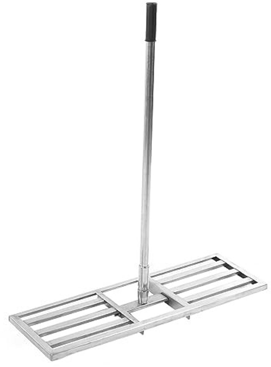 Dailygoods - Dailygoody - Gazonnivelleringshark - Multifunctioneel grasnivelleringsapparaat - Telescopische lange steel - Roestvrij staal - Geschikt voor elk gras