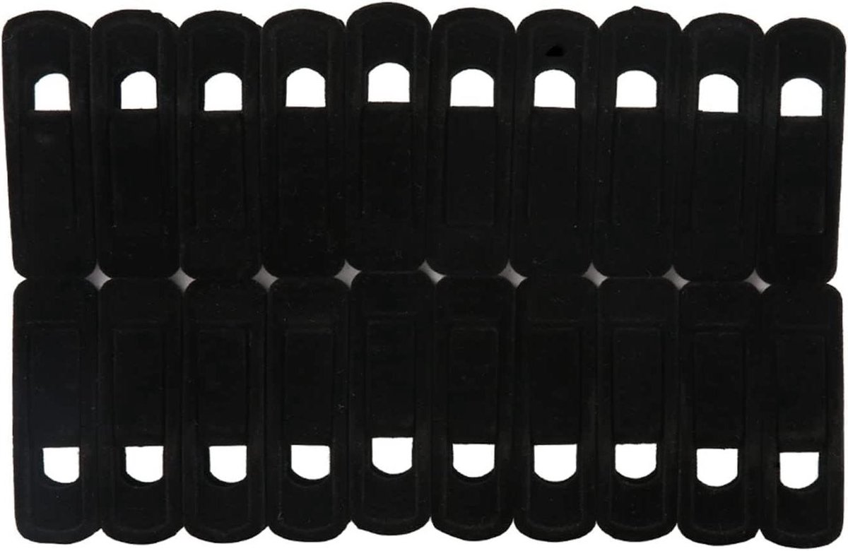 Kledingclips - Wasknijpers - Kleding Droge - Antislip Gevlokt - 20 Stuks - Zwart