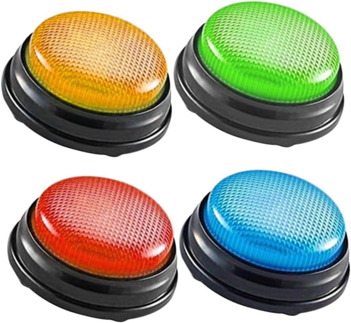 Antwoord Buzzer Knoppen - Spelshow Buzzers - Interactief Leren - Unieke Geluidsidentificatie - 4 Stuks Set - Diverse Kleuren