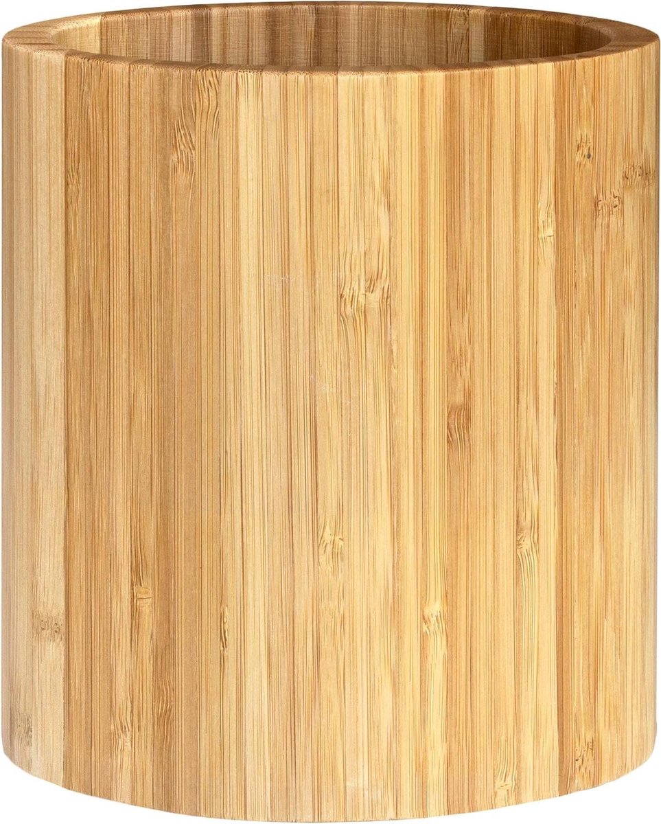 Keukengerei Houder - Bestekpot Oval - Koken & Serveren - Mooi Bamboe - 6x4x7 Inch - Bruin
