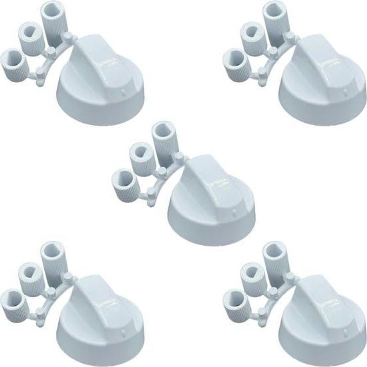 Kookplaat Knoppen - Oven Bediening - Koken - Universele Pasvorm - Set van 5 - Wit