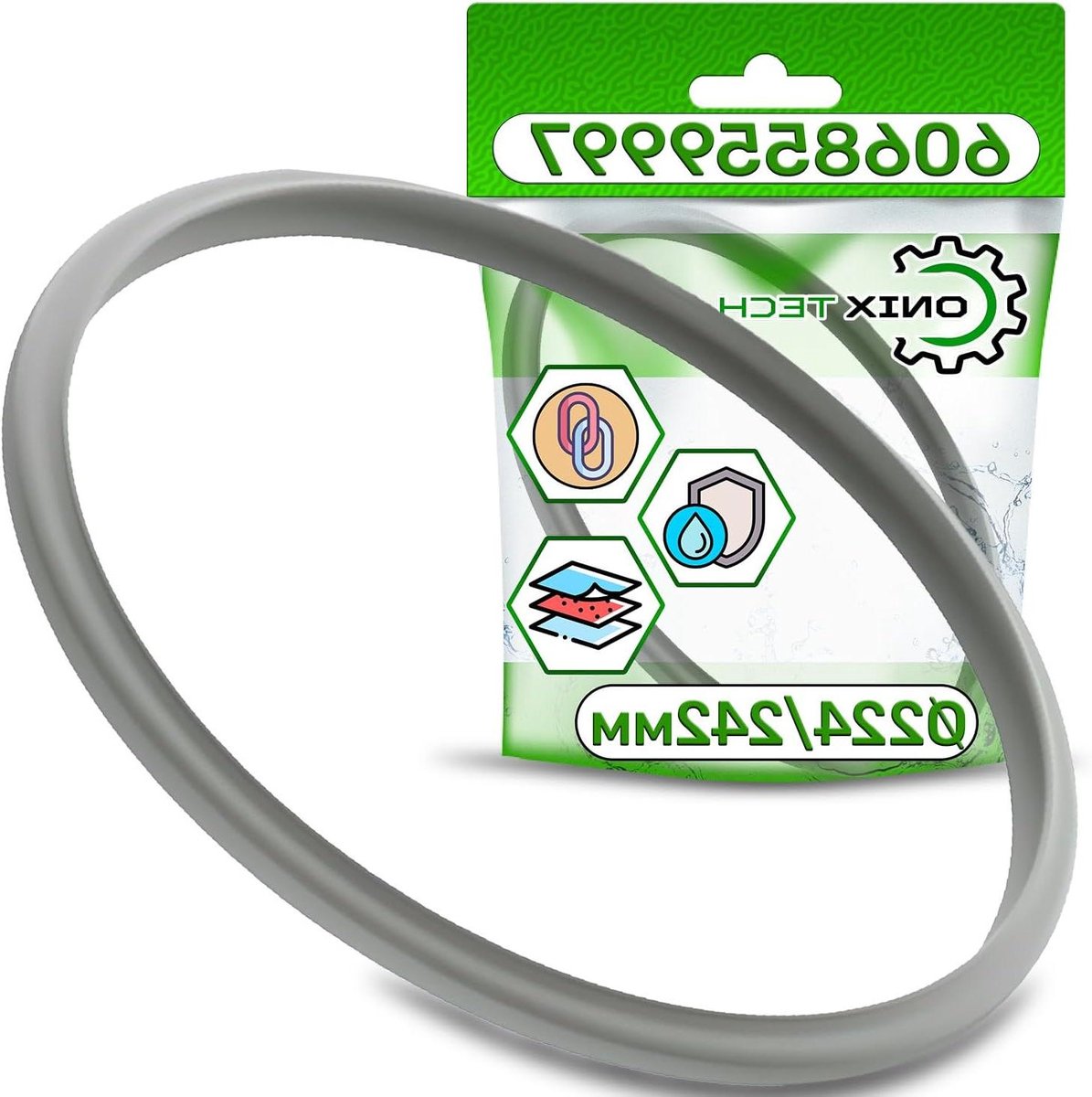 Snelkookpan Afdichting - Reserve Ring - Keuken Gebruik - Voedselveilige Siliconen - Ø 224/242 mm - Grijs