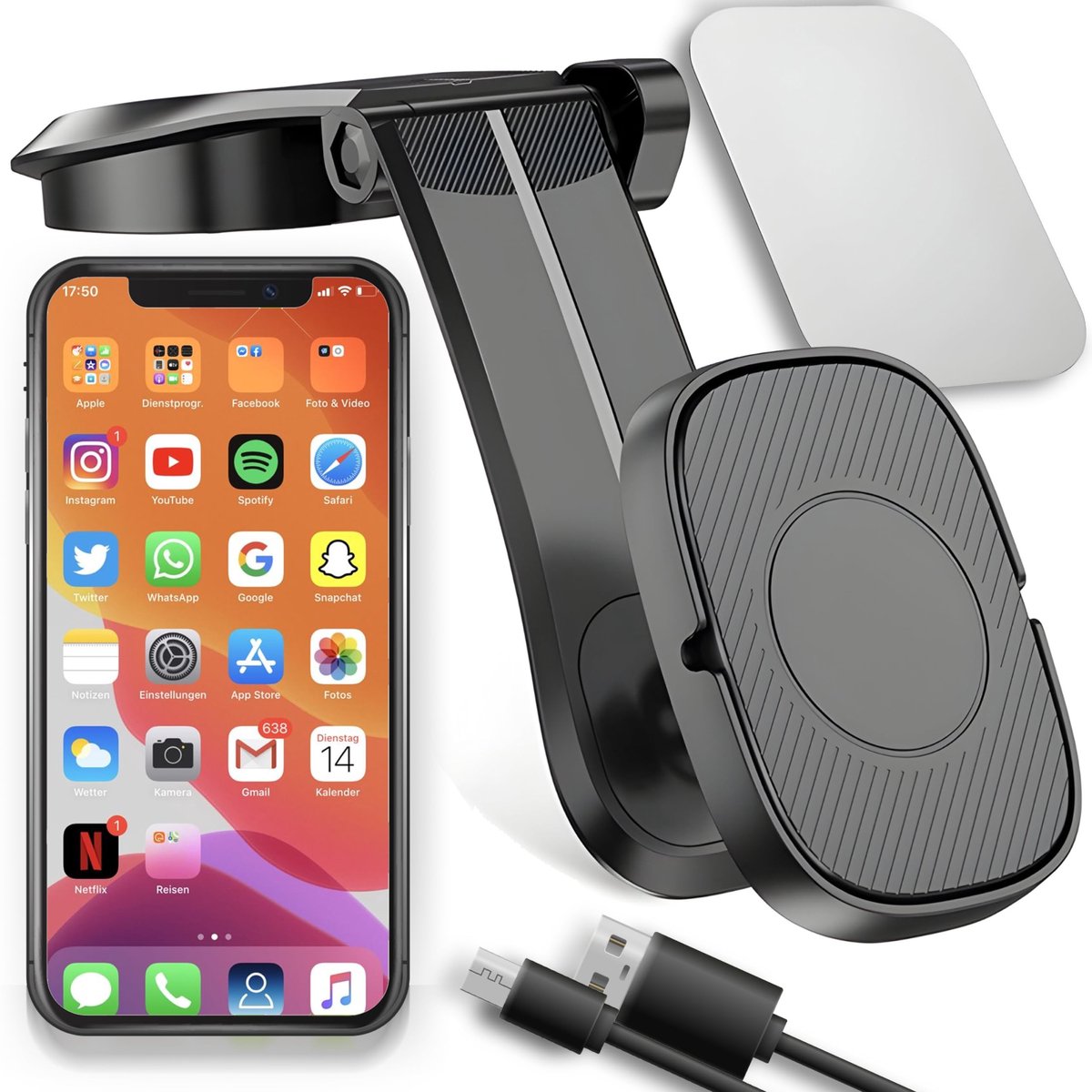Dailygoods - Universele Mobiele Telefoonhouder voor Auto met Magnetische Zuignap