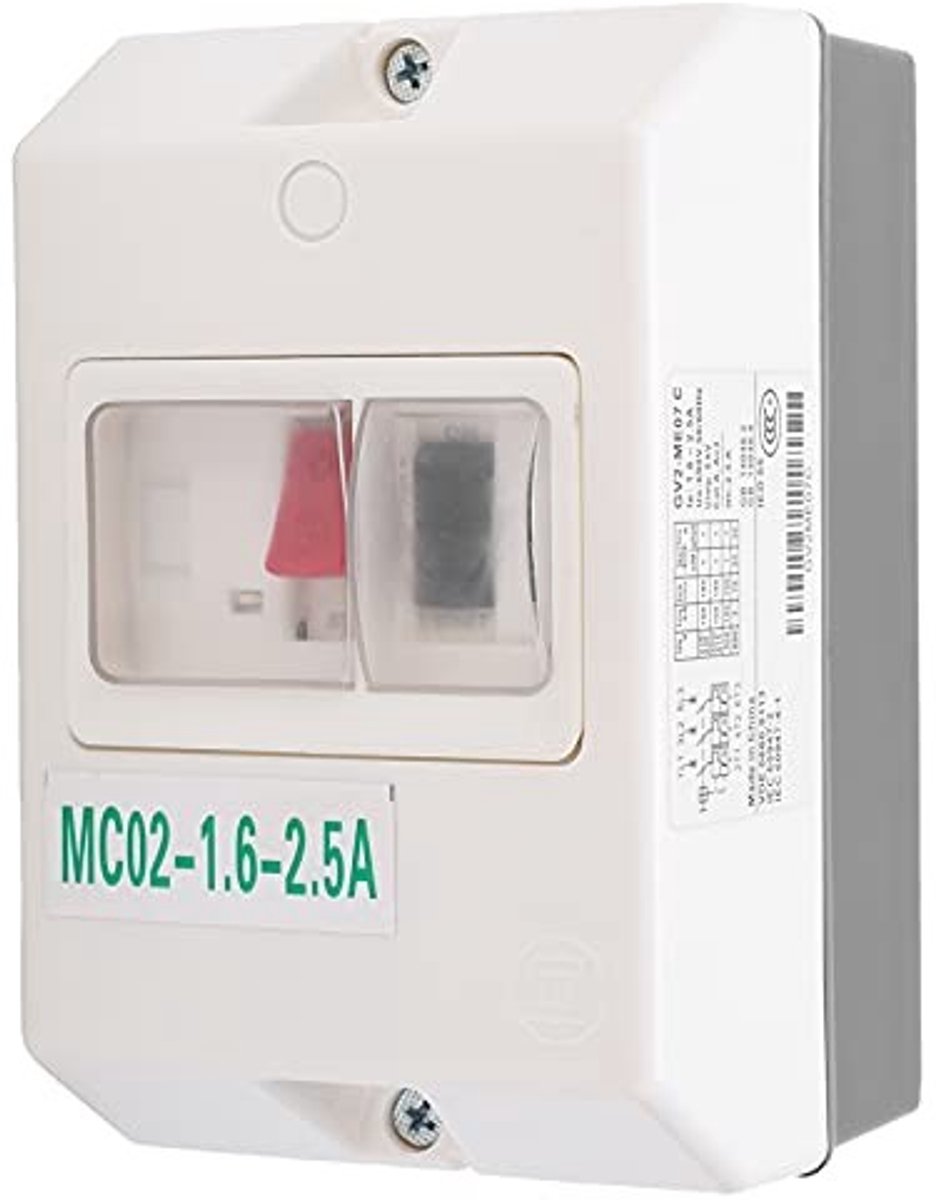 Dailygoods - Dailygoody - Motor Beschermschakelaar - Waterdicht IP55 - Veiligheidsfunctie - 220V/380V - Geschikt voor elektrische installaties - 2.5A