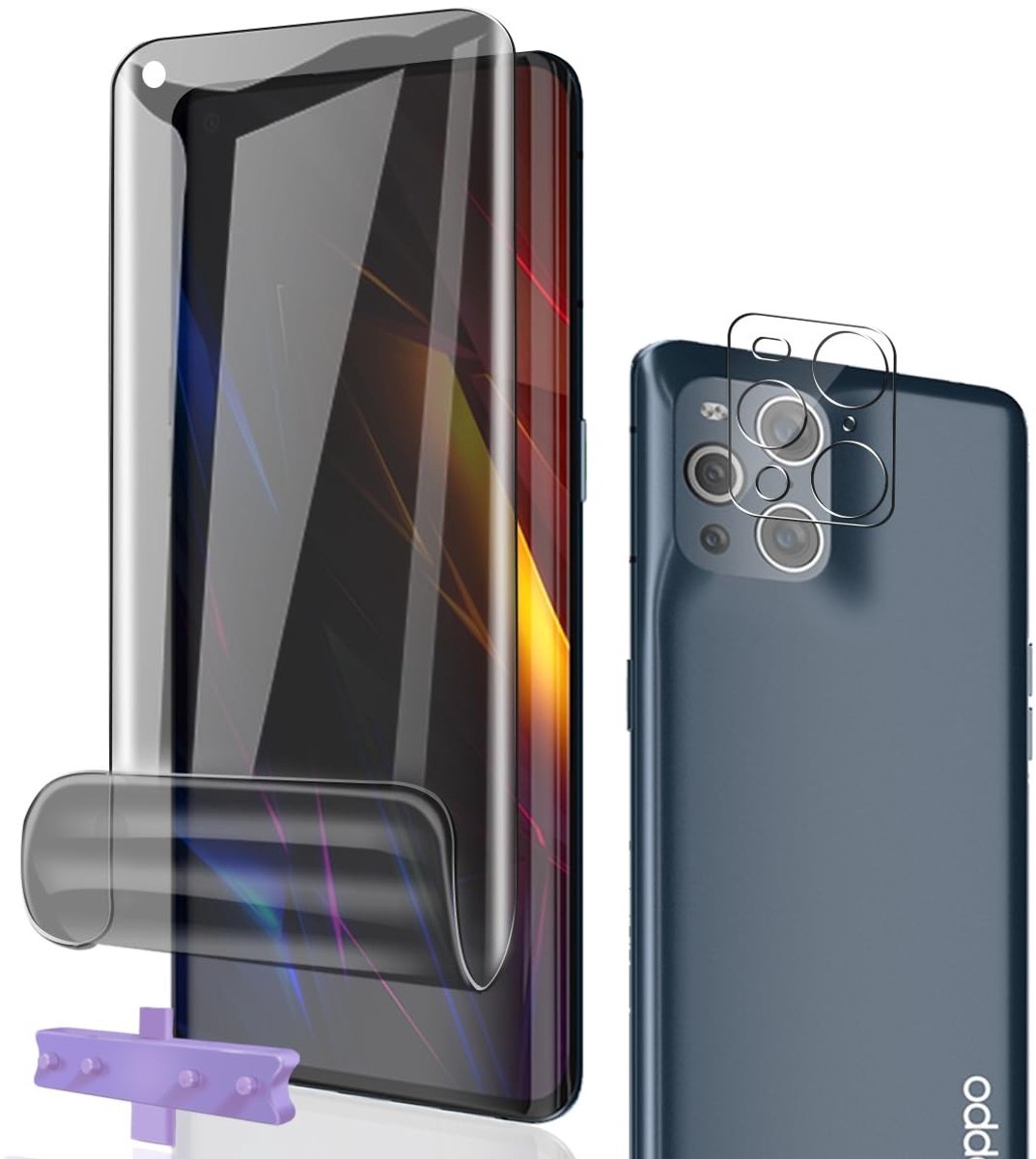 Dailygoods - Displaybeschermfolie voor OPPO Find X3 Pro (TPU Privacy)
