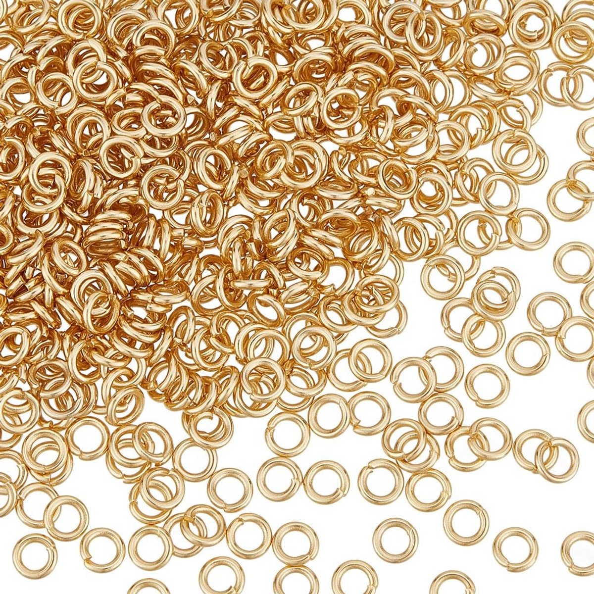 Dailygoods - Cosensi - Dailygoods - Dailygoody - Gouden Roestvrij Stalen Springringen - 500 Stuks - Duurzaam en Corrosiebestendig - 4 mm - Perfect voor Sieraden Maken - Creatief en