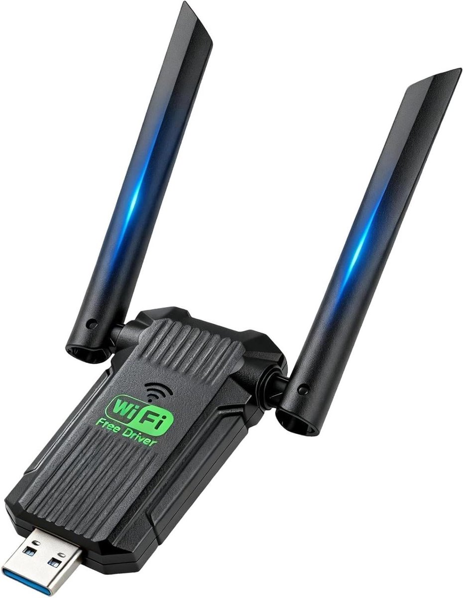 Netwerk Adapter - Draadloze Ontvanger - Internet Verbinding - 1300 Megabit Snelheid - Compact Formaat - Zwart