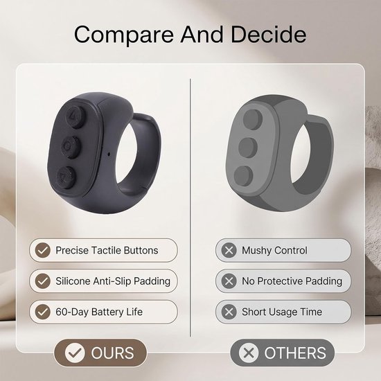 Afstandsbediening Paginaturner - Draadloze Clicker - Comfortabel Lezen - Dubbele Modus - Type C Opladen - Zwart — afbeelding 4