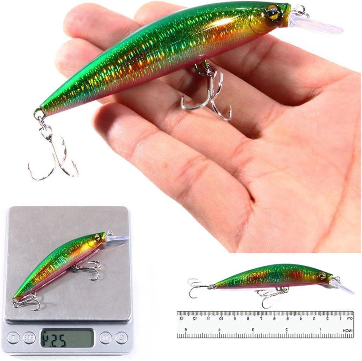Vis Lokaas - Kunstaas Duikend - Vissen Vangen - 3D Vissenoog - 10.5 cm 25g - Multicolor